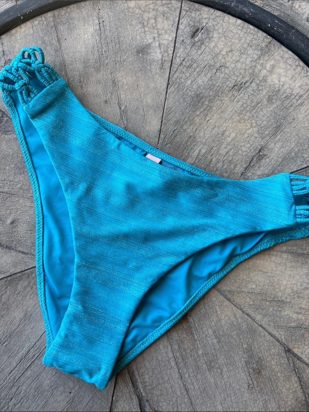 Turquoise Bikini Bottom - Women's Swim size Large Brief B41